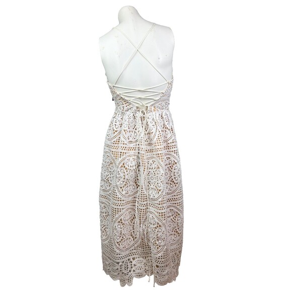 NWT Chicwish Moonlit Night Cross Back Crochet Cami Dress White Lined Bridal S - Picture 6 of 15